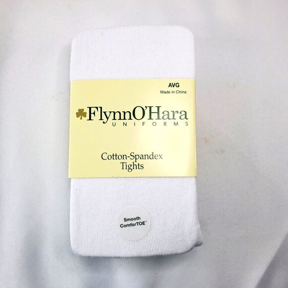 Flynn & O'Hara Accessories - Flynn & OHara Cotton-Spandex White Tights AVG Smooth Comfort Toe